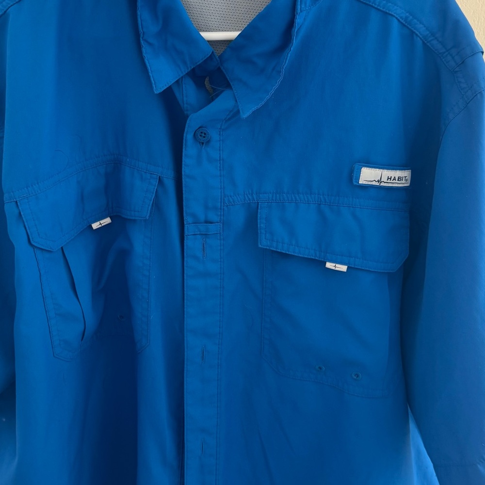 Habitat Men's Vibrant Blue Casual Button Down Shirt